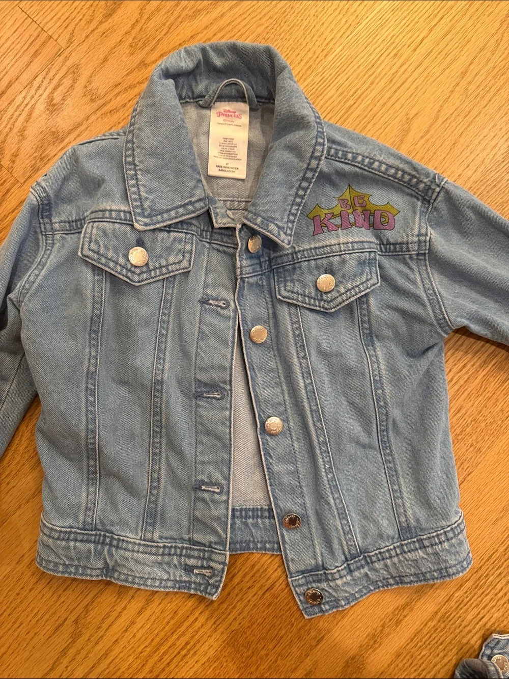 Disney Princess Girls' Light Blue Denim Jacket with Disney Princess Print